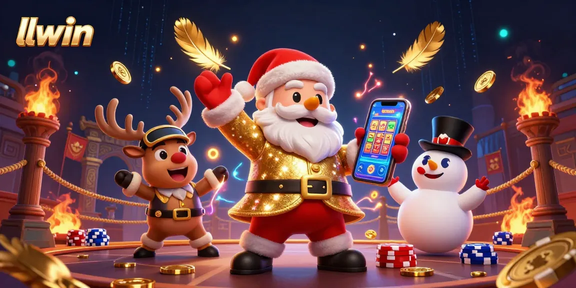Experience thrilling jackpots at LLWIN with Santa and festive casino characters in action!