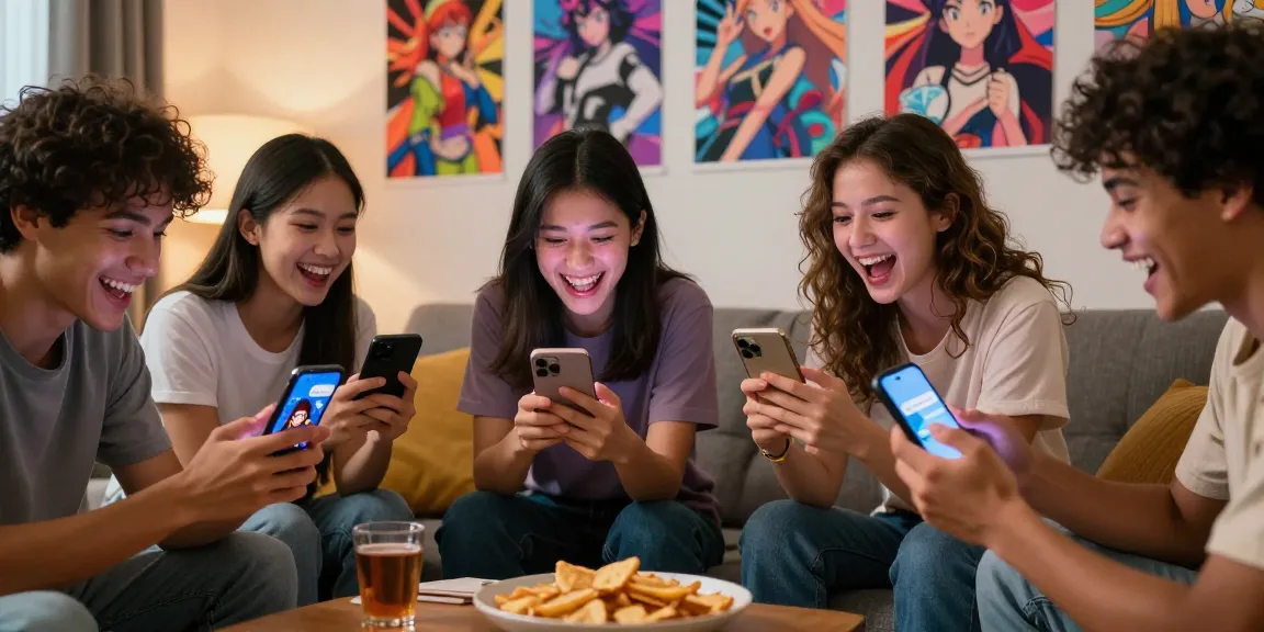 Engaging friends using free ai ecchi chat features in a vibrant living room setting, showcasing creative character interactions.