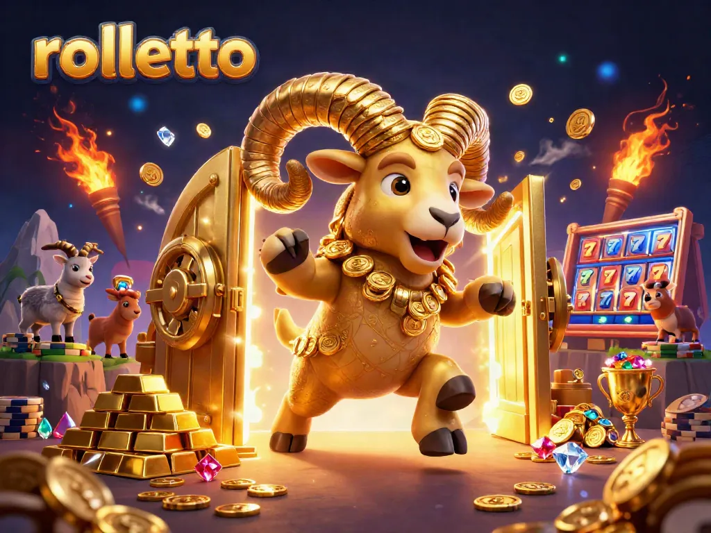 Experience rolletto's thrilling casino adventure with golden ram and sparkling treasures.