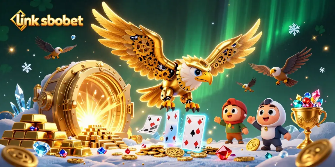 Engage with link sbobet through dynamic casino experiences, featuring golden treasures and holographic cards.